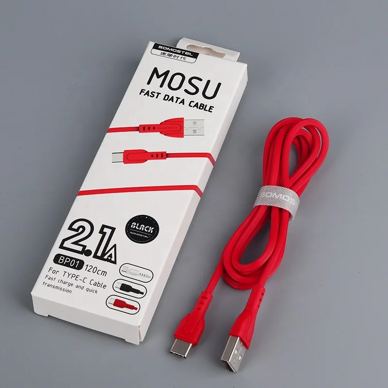 SOMOSTEL USB кабель для передачи данных SMS-BP01 Премиум ПВХ материал 1 2 м 2.1A быстрой зарядки низкая цена v8 tc iPhone ios и