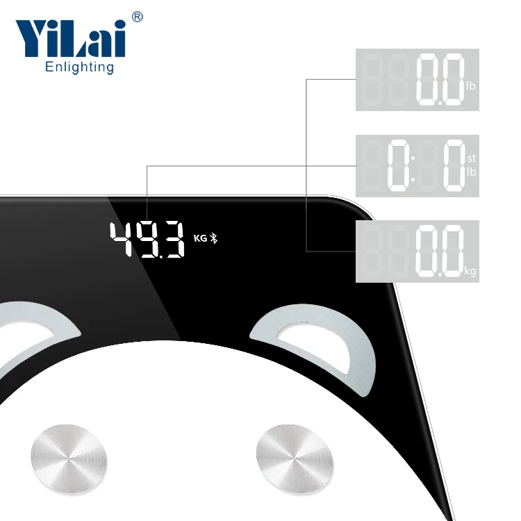 Цифровые Стеклянные индивидуальные весы с Wi-Fi для ванной кг lb