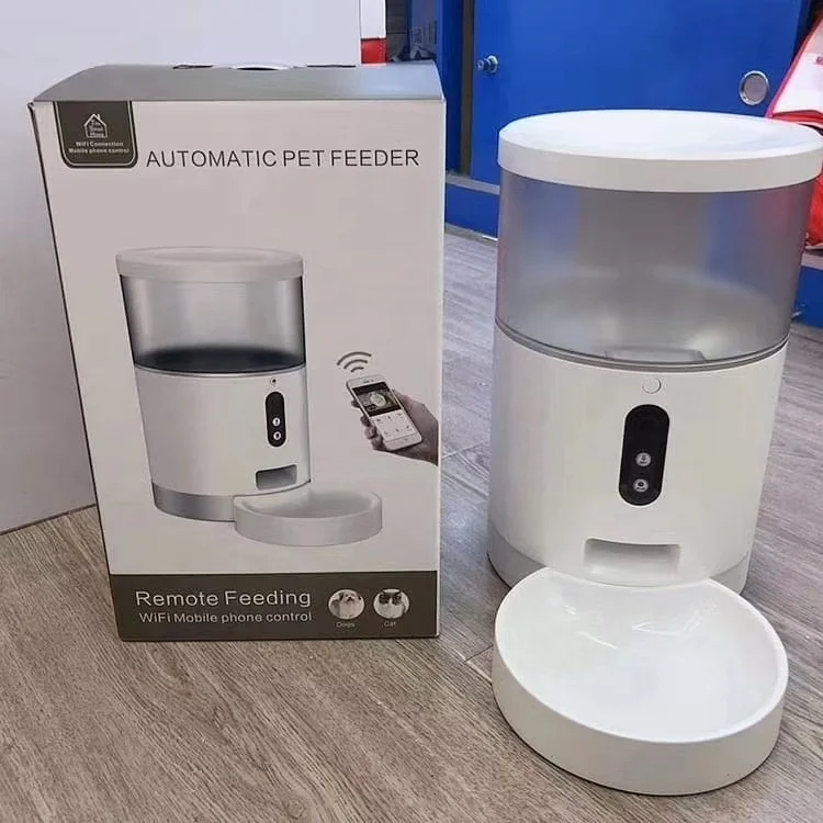 4L Automatic food feeder WiFi Remote Camera Control cat dog pets smart pet feeder with camera