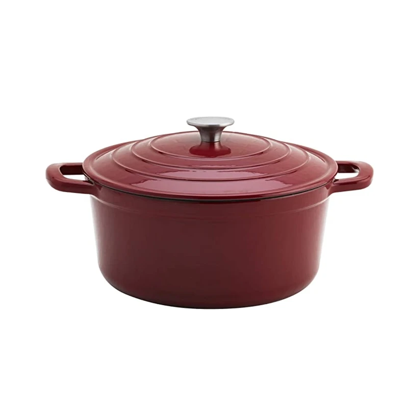 Top seller Cookware Collection- 4-6 Quart Red Enameled Cast Iron Dutch Oven