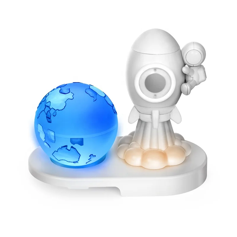 STEM Diy Painting Drawing Wireless Induction Globe Space Rocket Lamp Toy For Kids