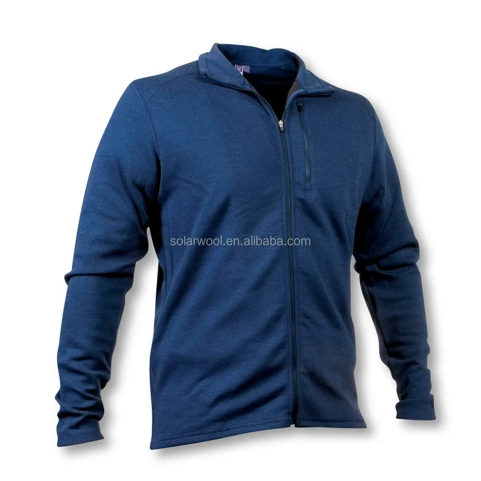 Solarwool Merino Wool Keep Warm Long Sleeve Mens Cycling Stand Up Collar Coat