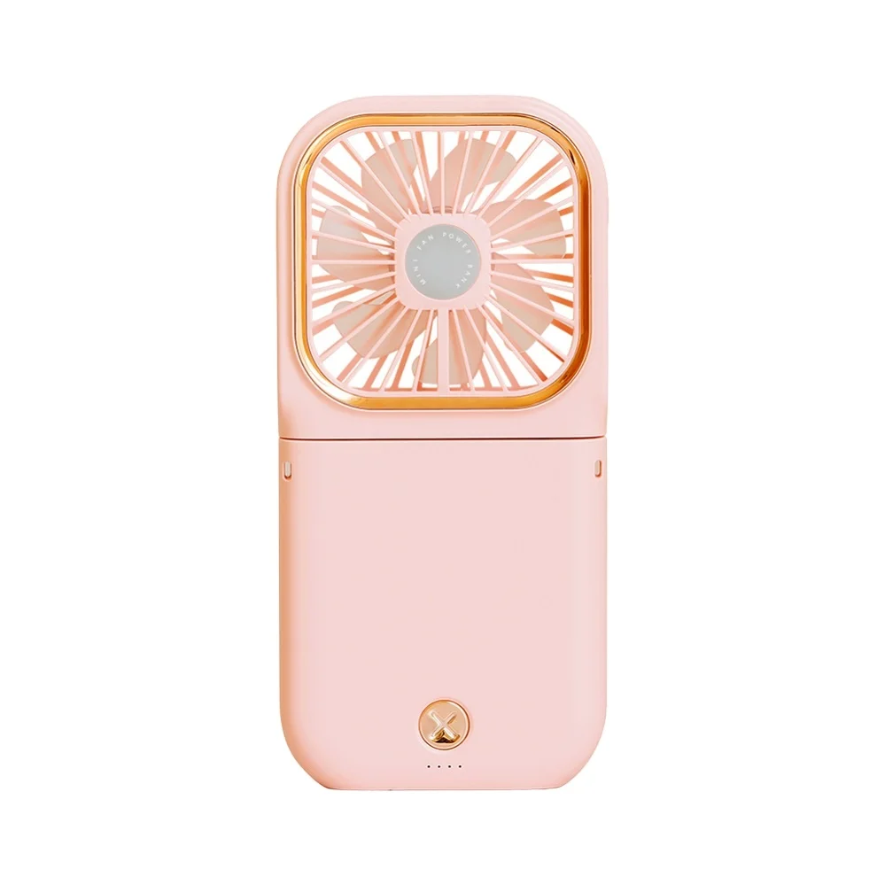 2024 BHD New Portable Hanging Cooling Electric Fan, USB Rechargeable Hanging Neck Folding Fan For Outdoor, With Power Bank