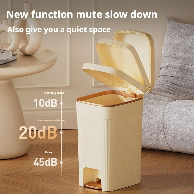 Plastic Trash Can Indoor Garbage Bin for Kitchen Home Office and Commercial Use Plastic Waste Container
