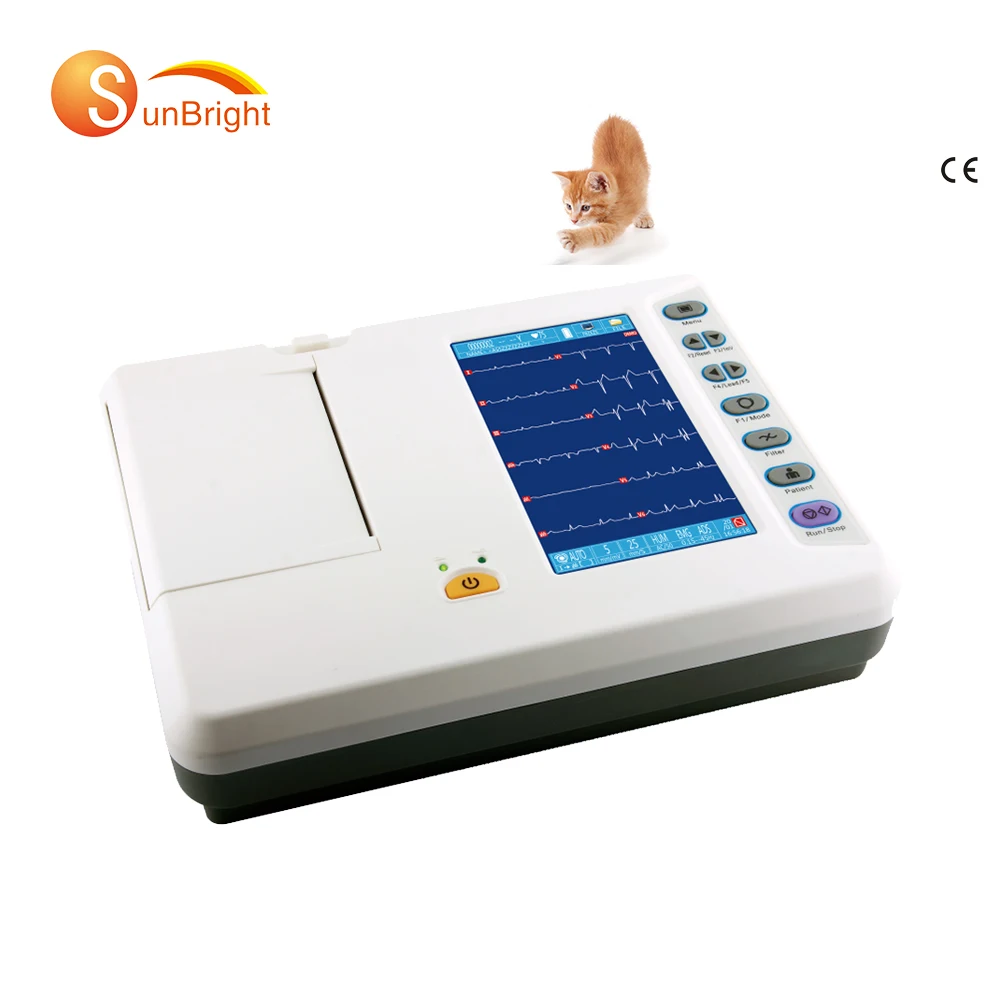 V-8062 Cheap medical 6 channel 12 lead touch screen Vet ECG Machine electrocardiograph EKG Machine price