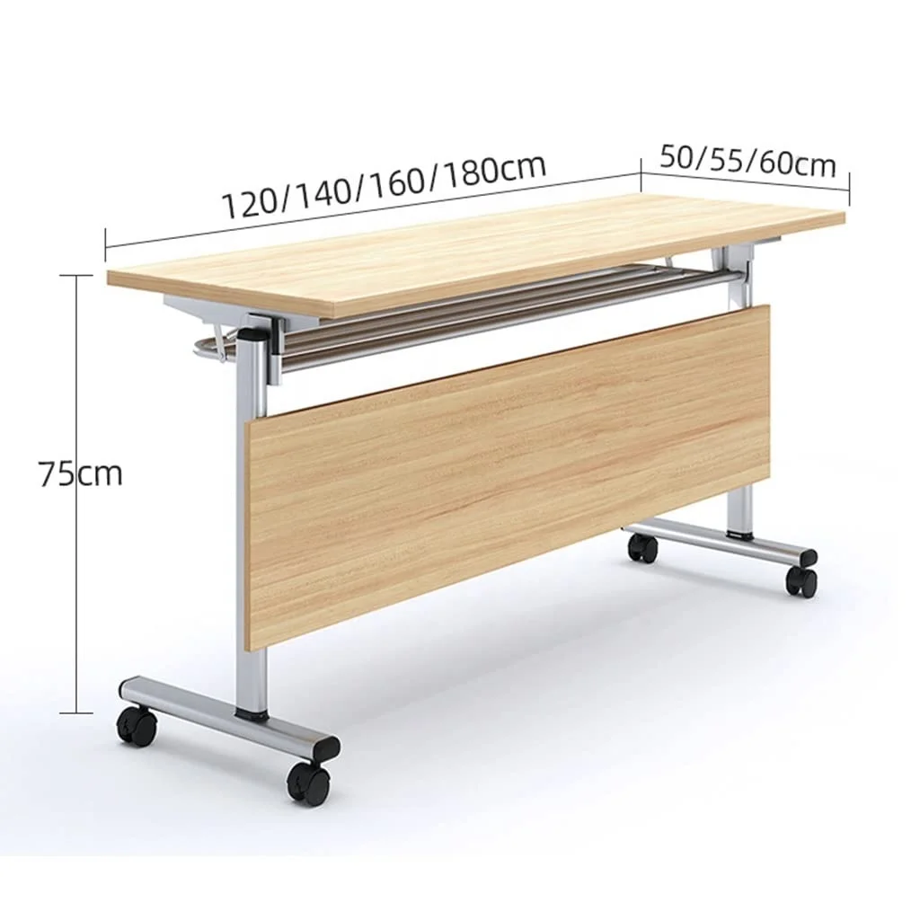 mobile portable foldable meeting office training room desk tables and chairs furniture in aluminum alloy with lockable wheels