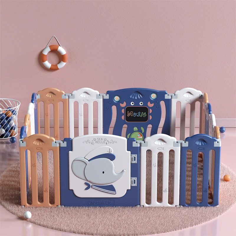 Оптовая продажа, экологически чистый пластиковый современный детский складной безопасный манеж для детей