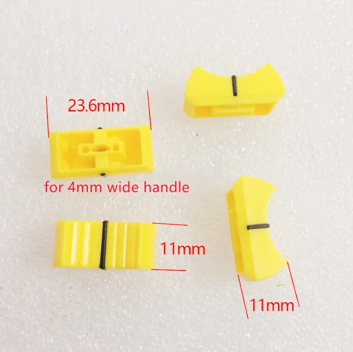 black yellow 4mm hole mixer fader cap knob