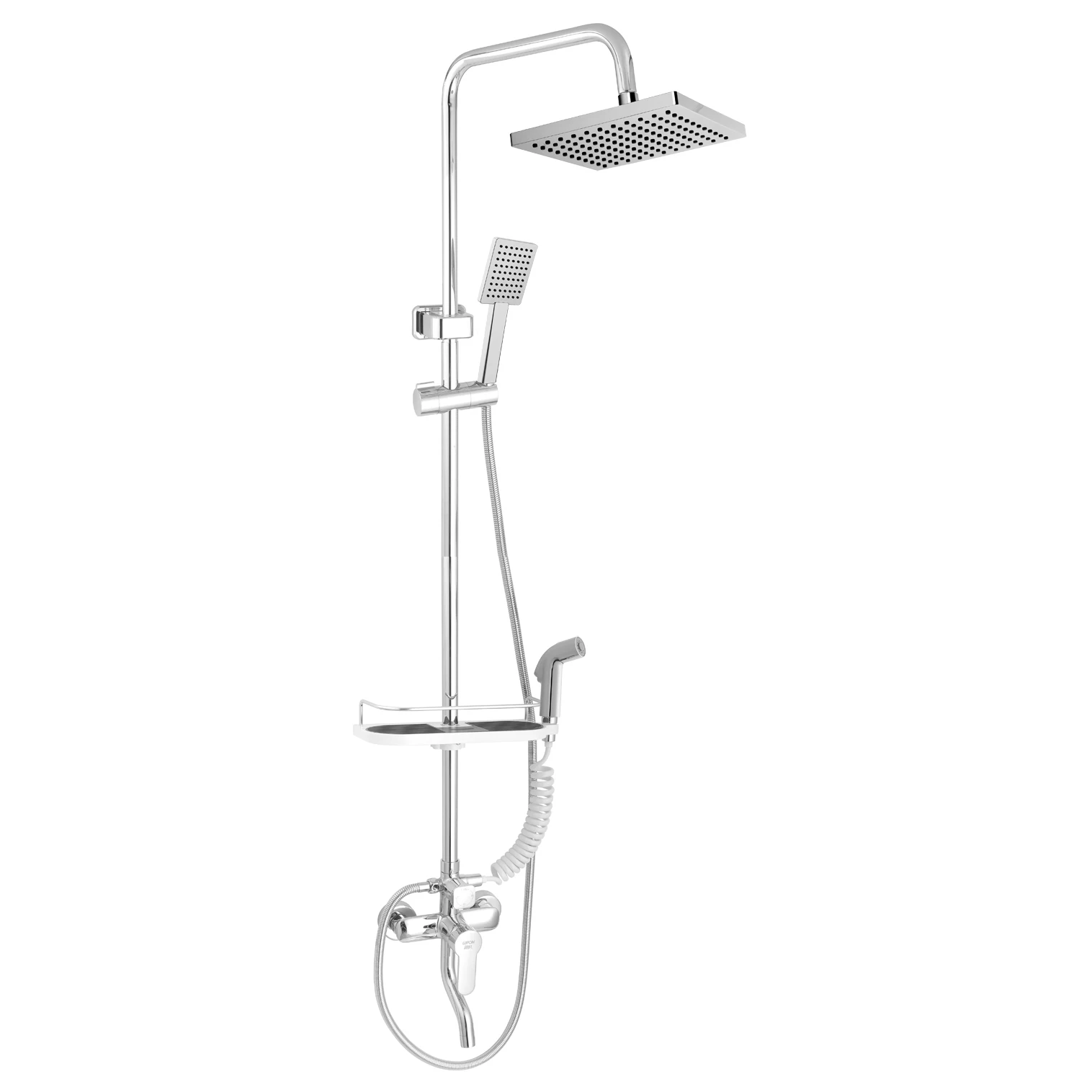 Bathroom 4-way Shower Set Column Combination With Floor Clean Sprayer