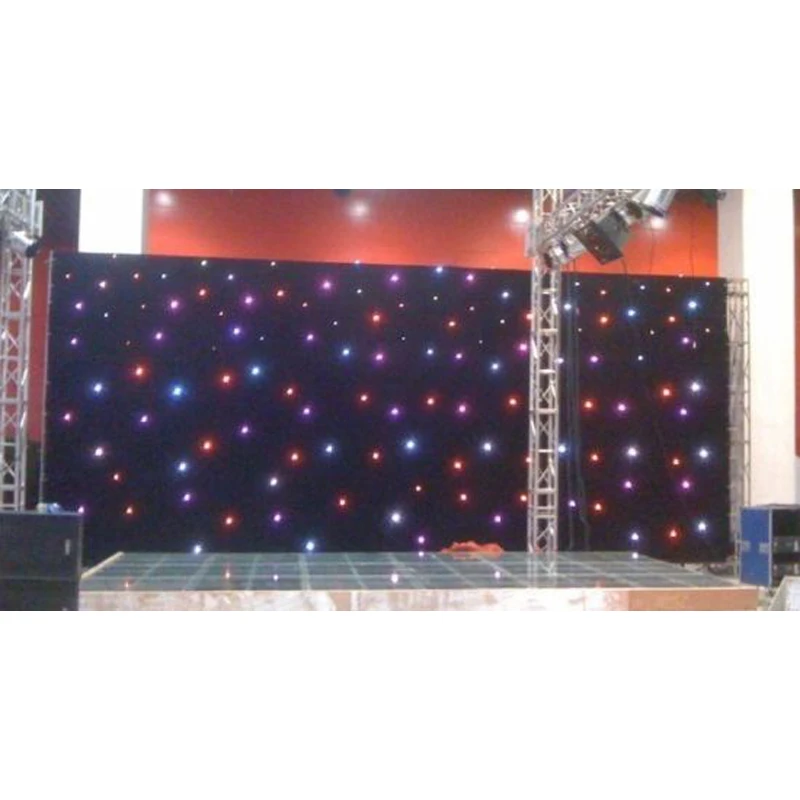 Home decor led light backdrop fabric sequin Led Star Curtain Light
