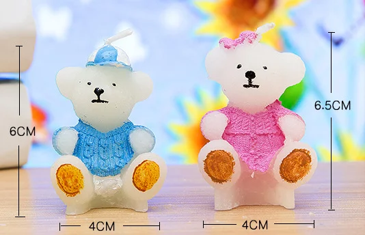 Бесплатная доставка, 20 шт./лот, Свеча для детского дня рождения, свечи для детского дня рождения, свитер, животные, медведи, маленькая свеча в подарок