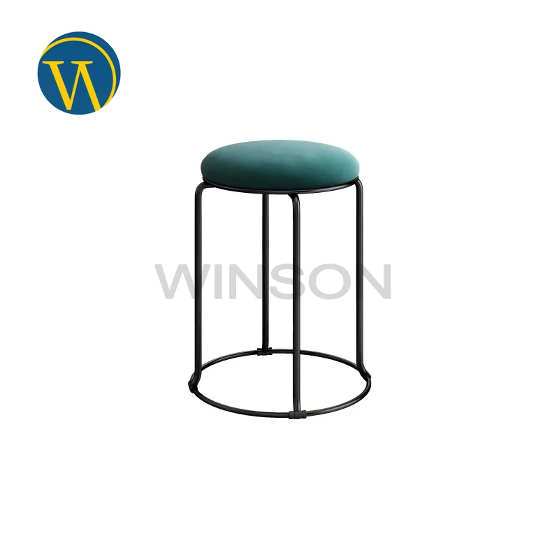 Manufacturers Wholesale Round Household Matte Black Stools Stackable Dining Chairs for Restaurant