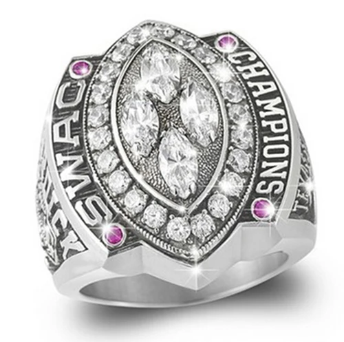 Antique finished 925 sterling silver national football championship ring men ring