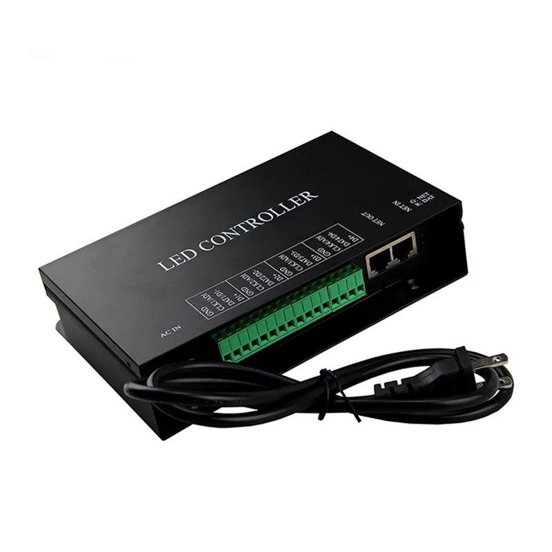 110V-220VAC H802RA 4 Ports  4096 Pixels  Artnet Eternet to SPI Mad rix Pixel Controller Support Jinx For WS2811 WS2812 LED Light