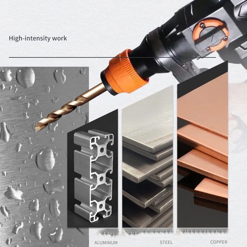 High-Speed Steel 1-13mm Drill Bit Set Titanium Coated HSS M2 Material 5mm Working Twists for Metal Drilling Tin Finish