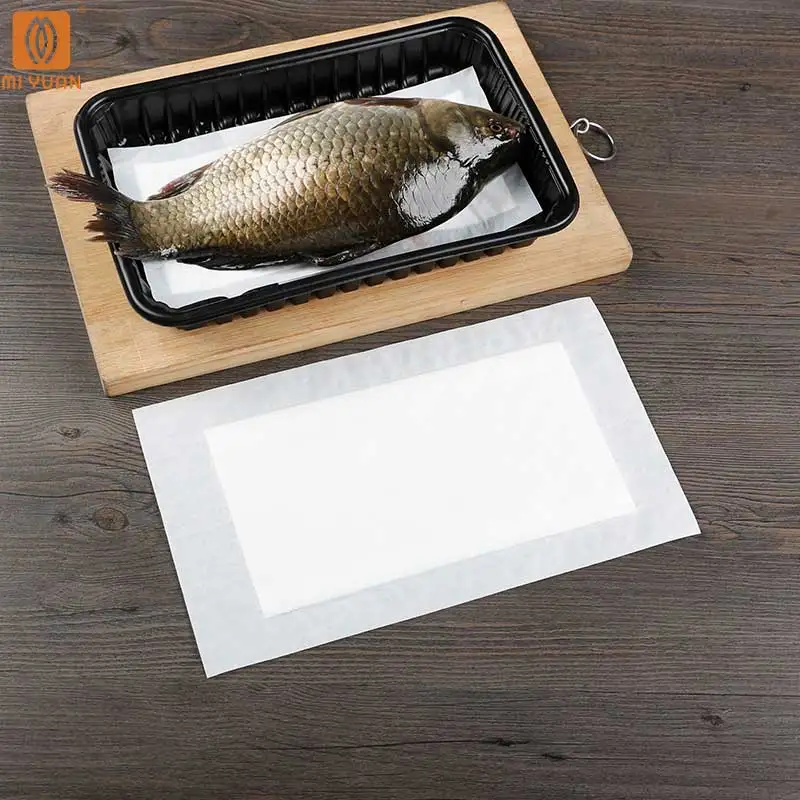 130*90mm Supermarket Factory price  Whole sale disposable high quality soaker paper absorbent tray pad for meat seafood fruit