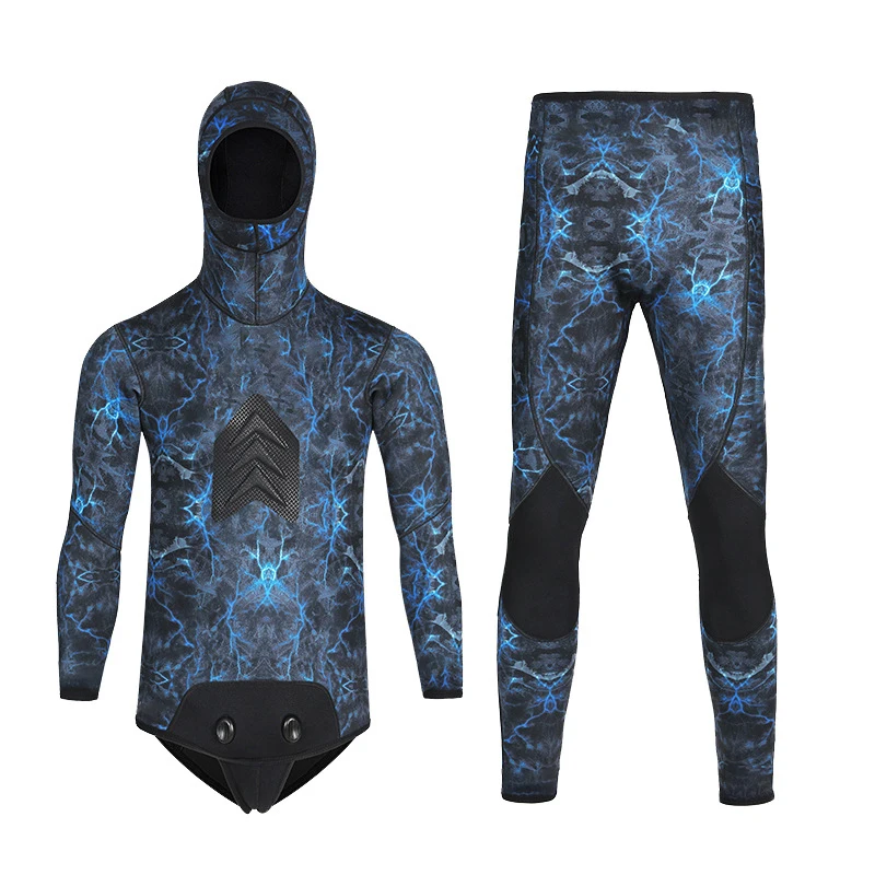Customized 5mm Neoprene Winter Thermal Camo Diving Scuba Wetsuit spearfishing suit