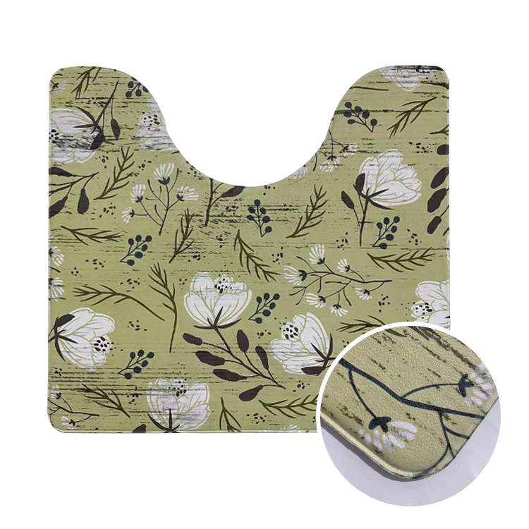 
5-8mm Environmental hot sales comfort anti slip easy cleaning pvc printed luxury toilet mat bathroom 
