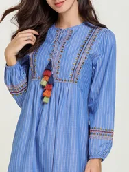 High quality Indonesia clothing plus size muslim casual women umbrella maxi dress