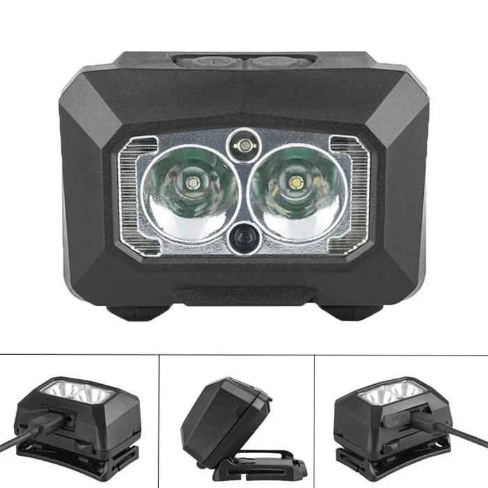 Portable 3W LED Motion Sensor Headlamp USB Rechargeable Camping hunting Headlight With Blue and Red light