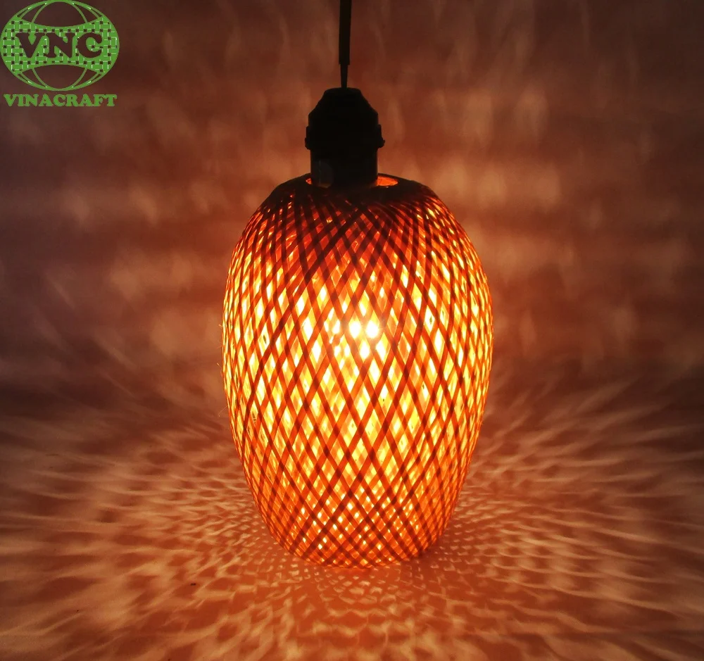 Natural double wall lampshade pendant lamp bamboo rattan lampshade for restaurant