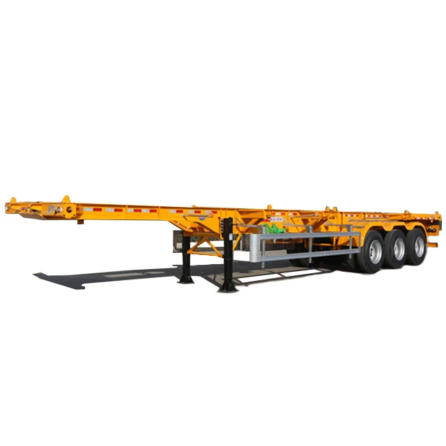 China Manufacture Tongya 2 or 3 Axles Skeleton Truck Trailer with Twist Lock