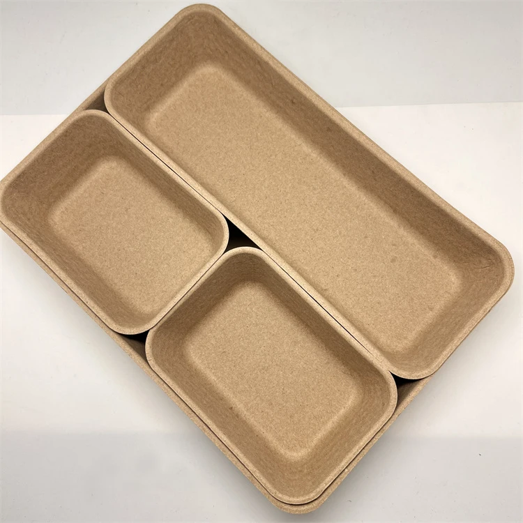 Custom Recycled Biodegradable Bagasse Pulp Packaging Molded Fiber Paper Pulp Inner Box Tray Package