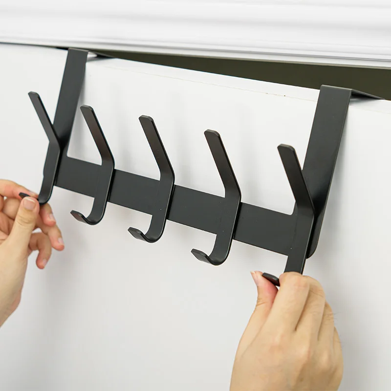 Hot-Sale Products Folding over door hook with 6 door hooks metal coat hook for door