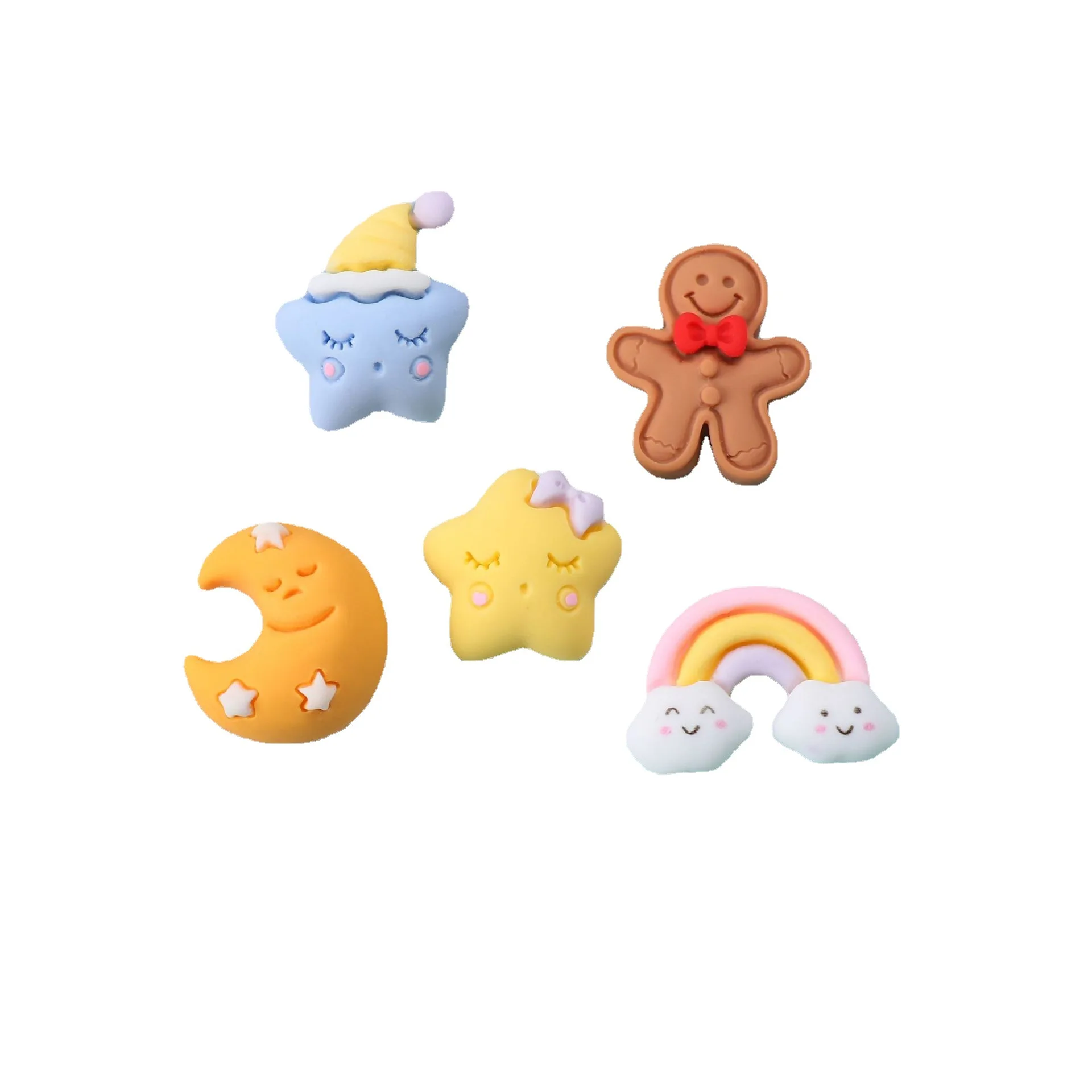 Wholesale Popular DIY Steamed Stuffed Buns Mantou Rainbow Cake Pendant Polymer Clay Charms For Hairpin Phone Decoration