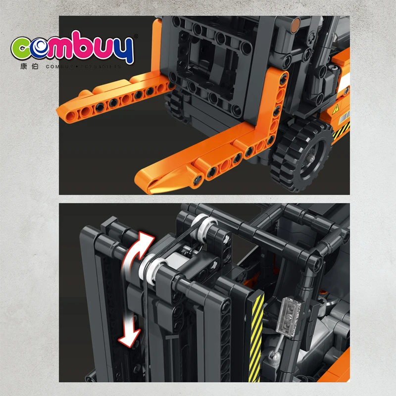Engineering car assembly building blocks RC forklift toy for 6+