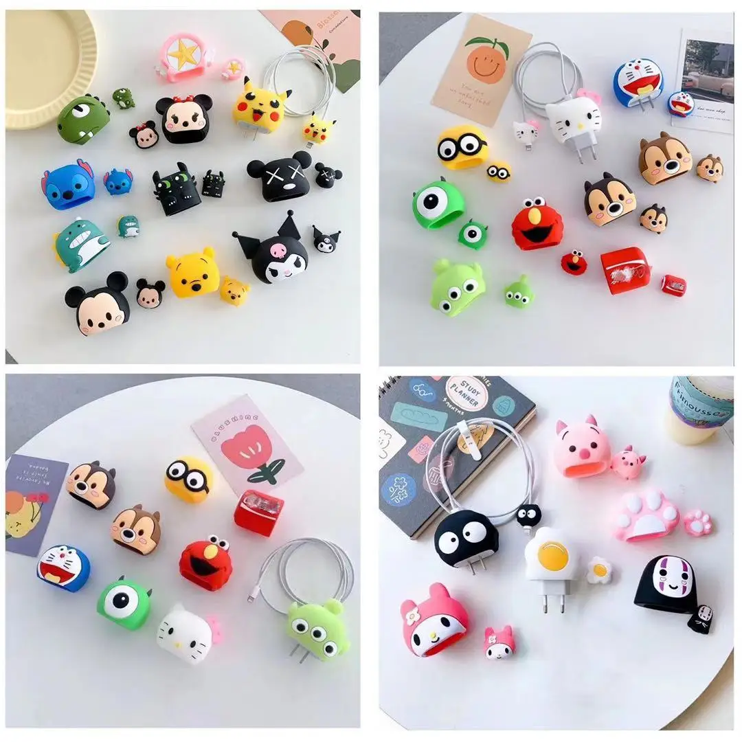 ST-071 Custom logo Creative wall cell mobile phone data charge holder stand mobile phone charging cable save protector