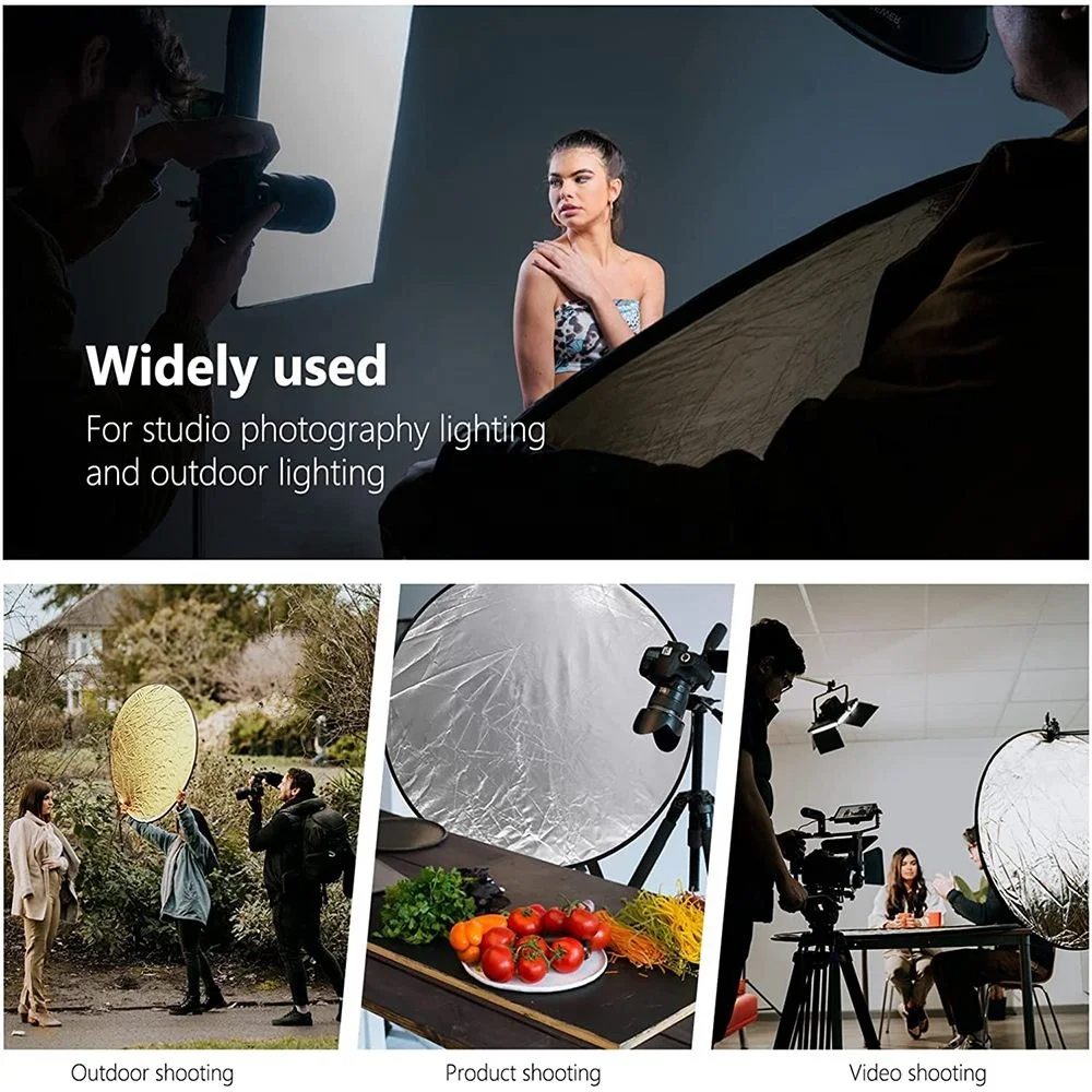 5 in 1 Photography Collapsible Reflector Portable Multi-Disc Photo 5 in 1 reflector For Studio and Outdoor Photography