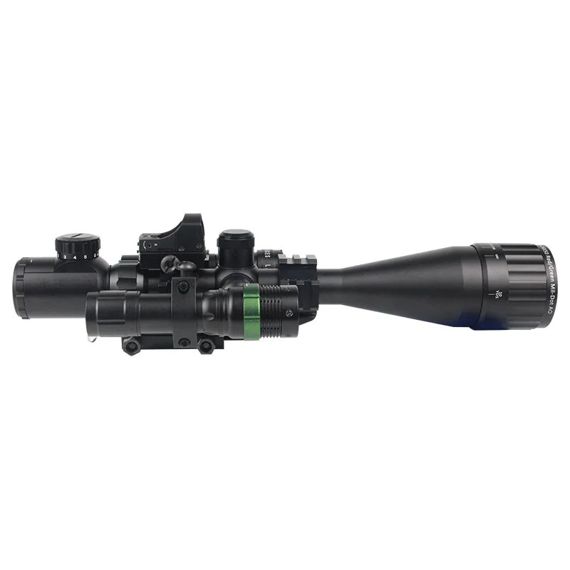 Super Cool 6-24x50+  Red Dot Sight +Laser Sight +Flash Light  Hunting Scope Combo Optical Scope Reflex Sight Scope