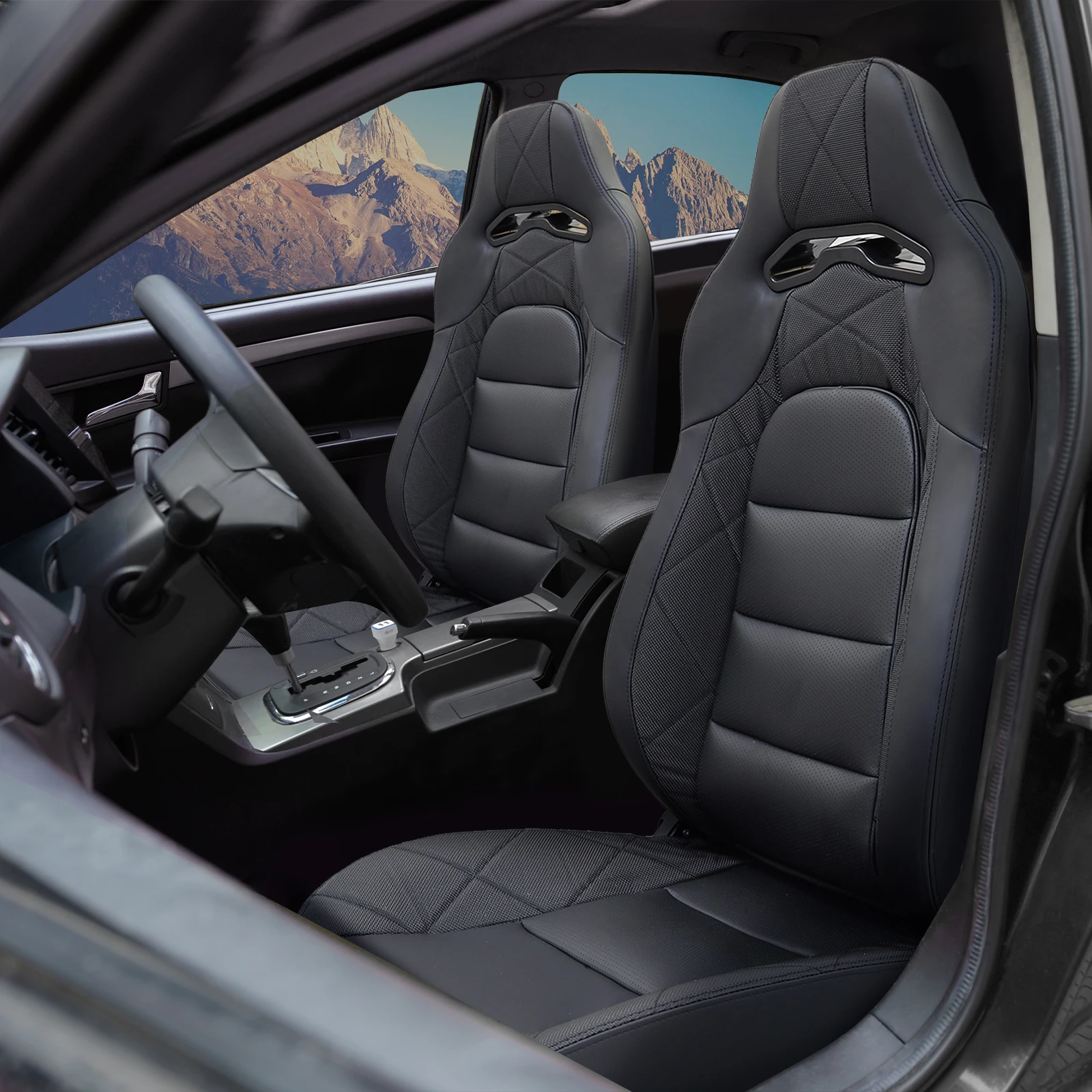 JBR9021 Factory Supply Racing Seat NEW Model Black PVC Leather Racing Seats With Double Slider