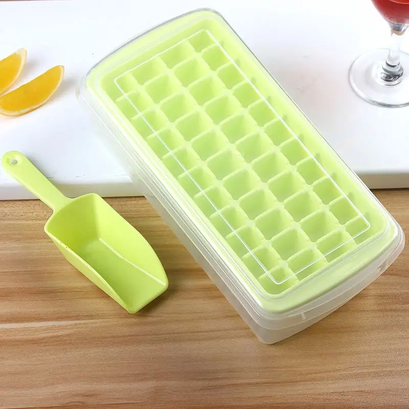 44 compartments lid with ice shovel grid household refrigerator storage ice cube mold large ice trays