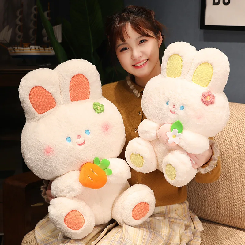 Cute bunny to send girl holiday gift vertical ear rabbit plush toy doll fruit small white rabbit doll