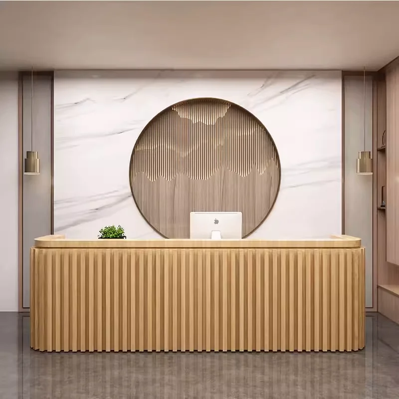 USA CA UK AU GER Local Stock Modern Hotel Wooden Boutique Cashier Reception Counter Design