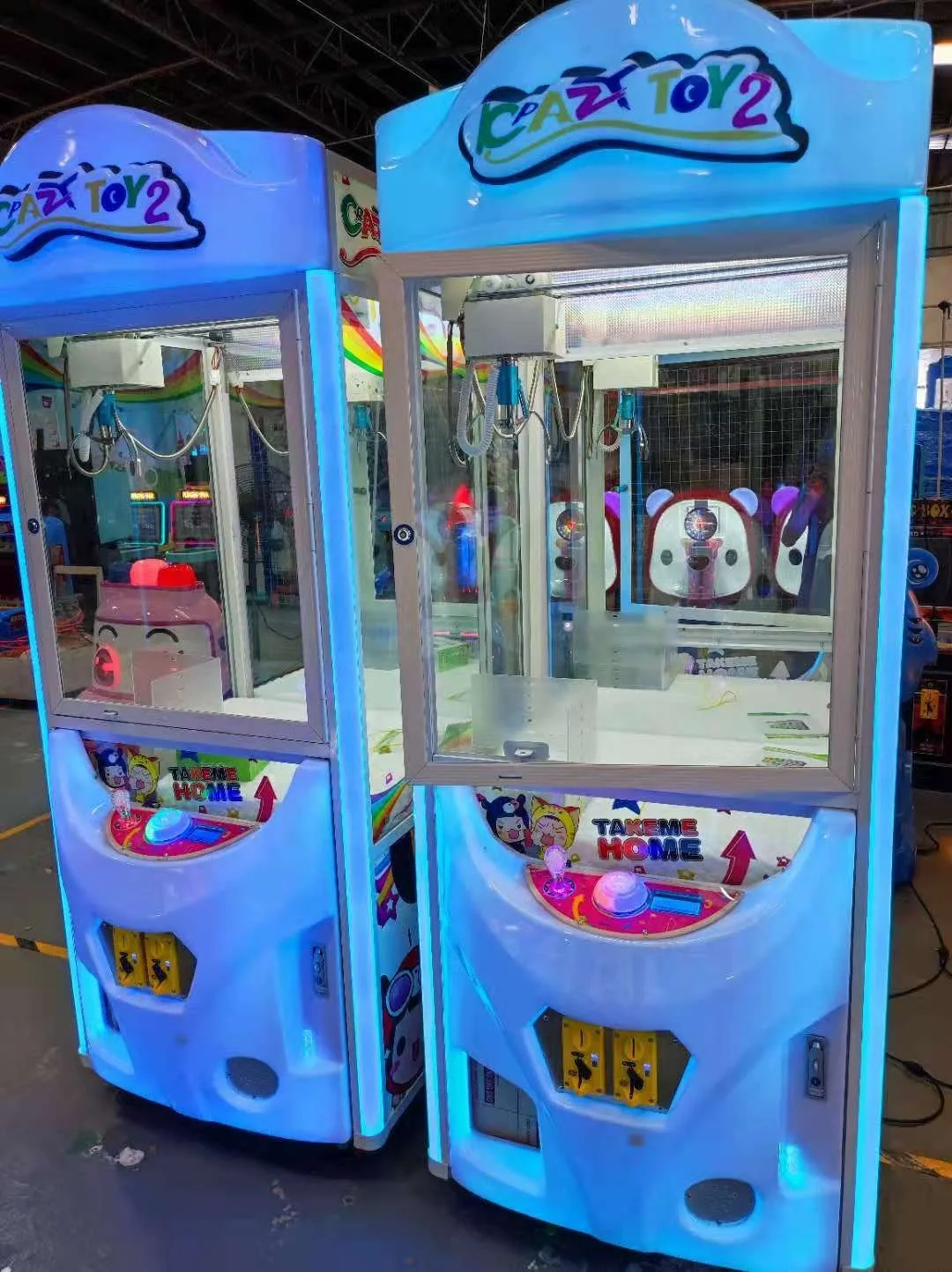 China factory Crazy Toy 2 Claw Machine Arcade Game Toy Crane Claw Machine For Shopping Mall