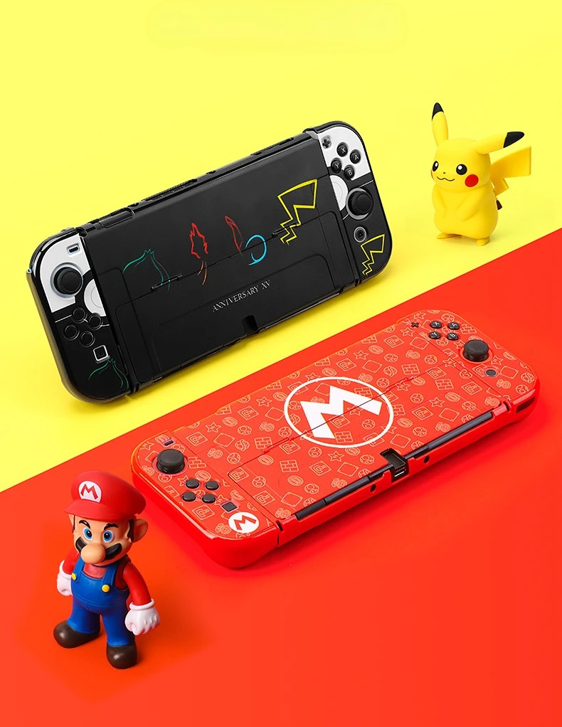 Мультяшный чехол для Nintendo Switch OLED Жесткий Чехол ПК Противоударная консоль JoyCon защитный переключателя oled Аксессуары