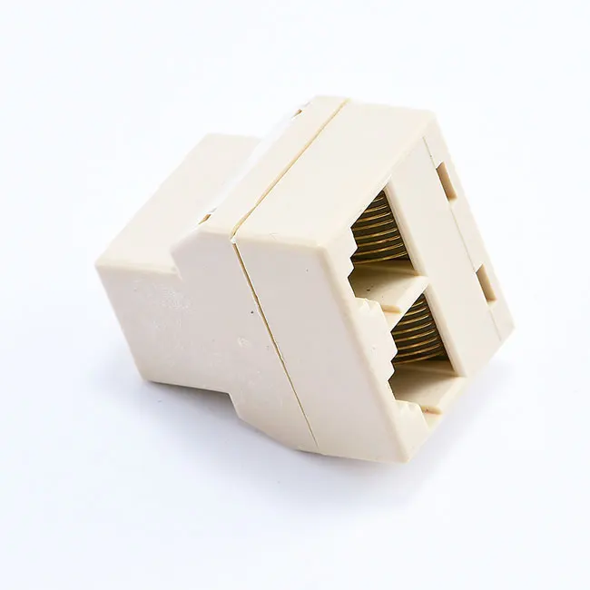 RJ45 Adapter Factory RJ45 Ethernet Y Splitter 3 Ports Coupler 2 in 1 Rj45 Female to Female Coupler