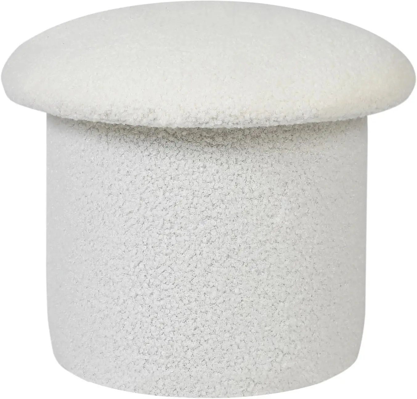 New Design Mushroom Shaped Small Foot Rest Teddy Velvet Upholstered Storage Footstool Ottoman For Room Decoration
