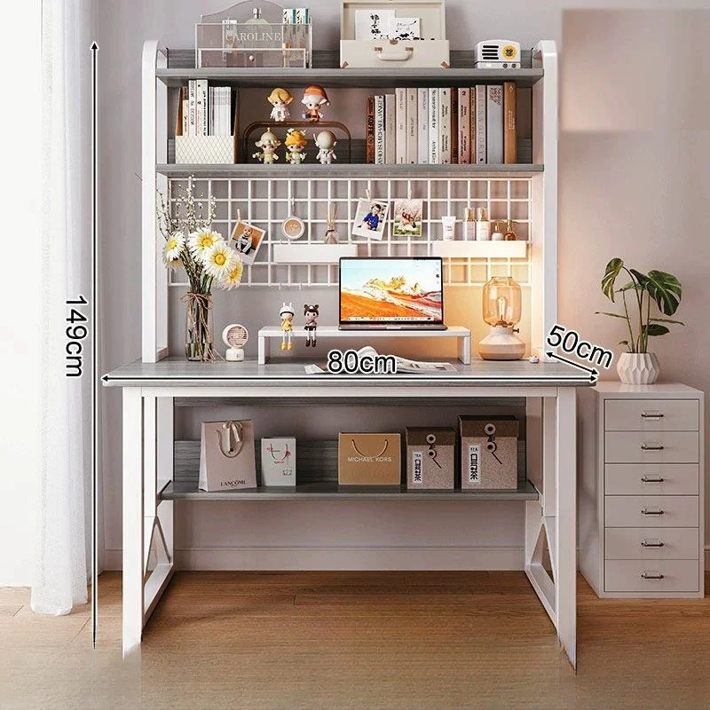 High Quality Creative Open Bookshelf Gaming Study Table With Storage Shelves For Bedroom