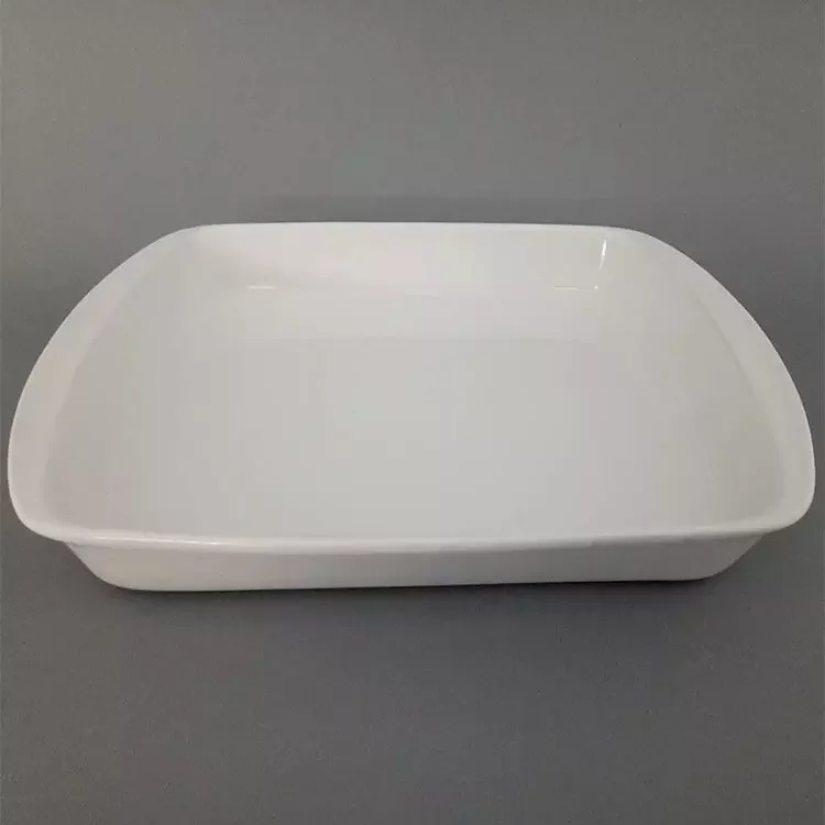Simple and cheap Nordic style tableware cheese baked rice grilled chicken and fish white ceramic baking plate for hotel home