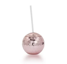 New Disco Ball Commemorative Cup Plastic Flash Ball Cocktail Cup Electroplated Disco Ball Drinking Cup with Lid Straw