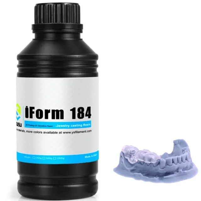 Стоматологическая полимерная 3d печать, 405 нм, жидкость подходит для ЖК/DLP с более низкой усадкой и высокоточной смолой для стоматологической формы