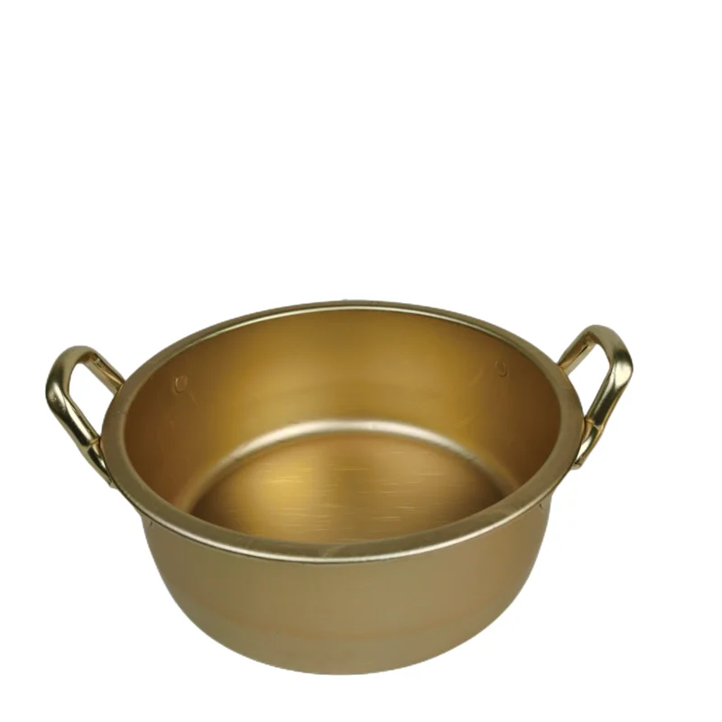 Wholesale Customized Kitchen Cookware Small Gold Instant Korean Noodle Ramen Cooking Soup Pot