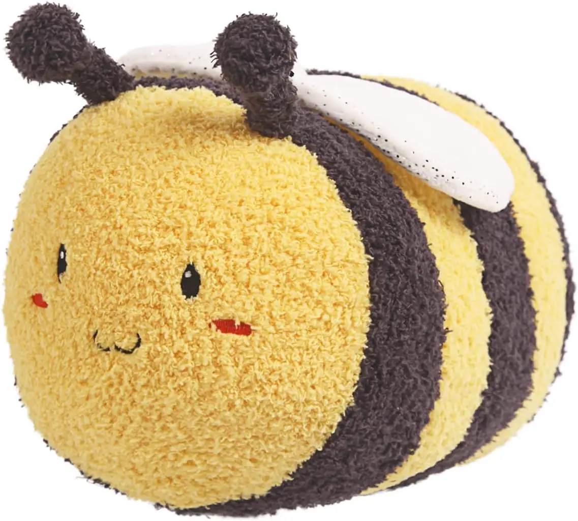 14in Large Bee Plush Toy Stuffed Animal Squishy Fuzzy Bumble Bee Plush Doll Pillow Soft Anime Honeybee Pillow Toy Gifts for Kids