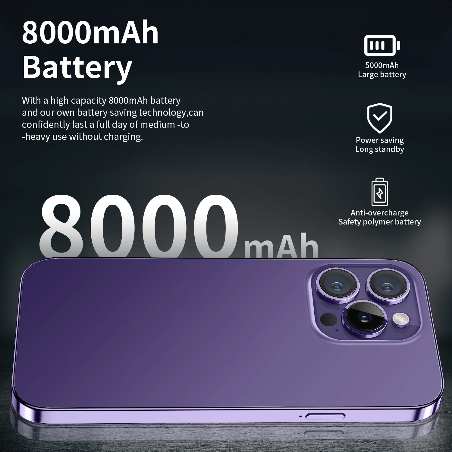 Global Version Original i14 Pro Max 6.7 inch Android Smartphones 16GB+512GB Touch Screen Phone 10-Core 5G LET Cellphones Smartph