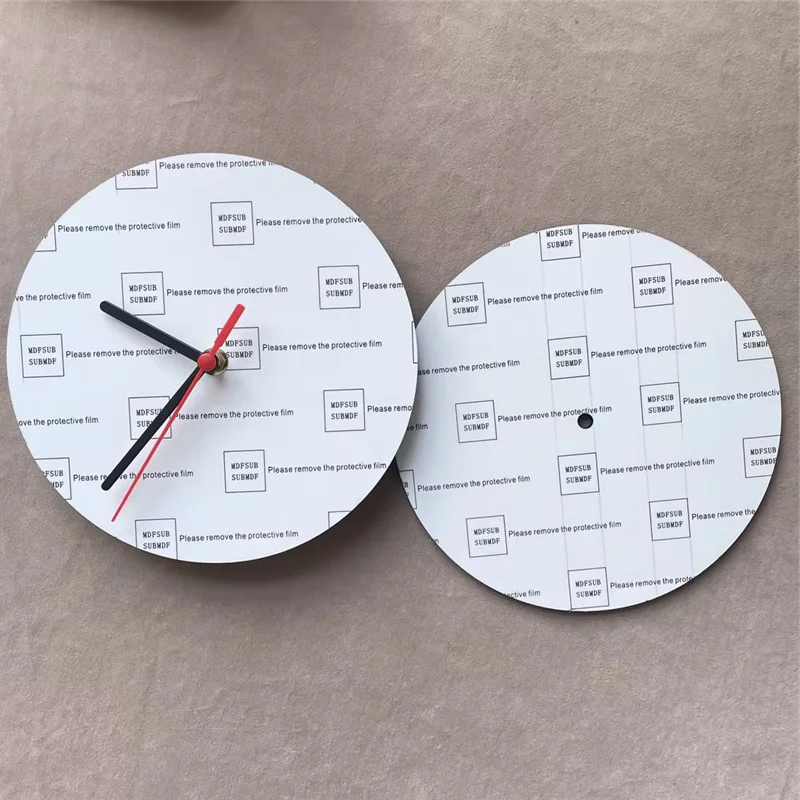 MDFSUB Wholesale Price 270mm Printable Sublimation blank MDF Clock Circle Shape Sublimation Wall Clocks for home decoration