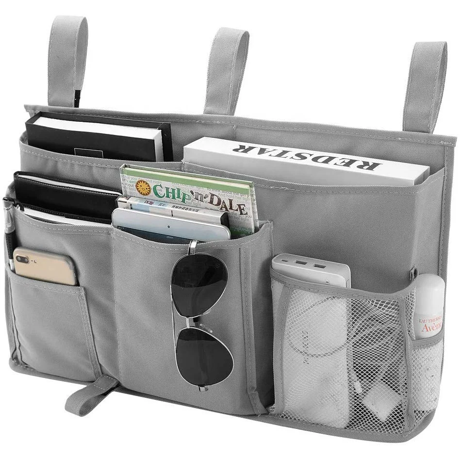 
8 Pockets Caddy Hanging Organizer Bedside Storage Bag for Bunk and Hospital Beds, Dorm Rooms Bed Rails 